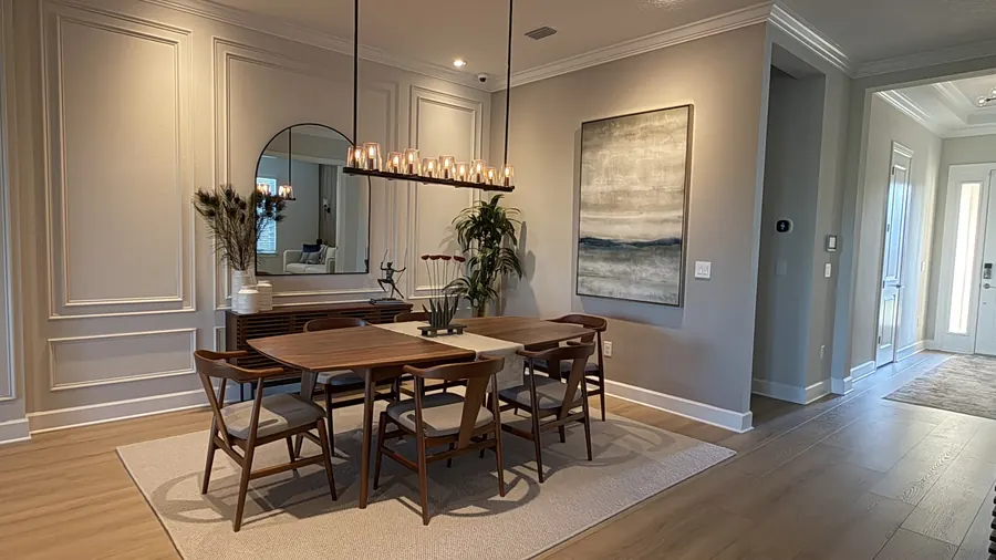 Dining room with picture-frame molding on every wall